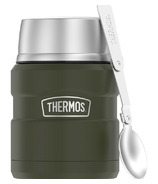 Thermos Stainless Steel Food Jar with Folding Spoon Matte Army Green