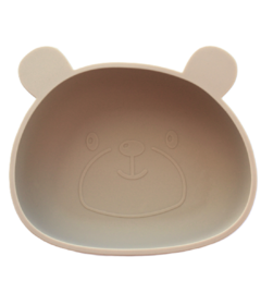 Bulle Taupe Bear Silicone Suction Bowl