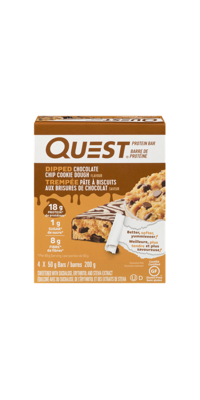 Buy Quest Nutrition Dipped Protein Bar Chocolate Chip Cookie Dough at ...