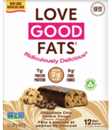 Ensemble de deux boîtes de barres collations à saveur de pâte à biscuits aux pépites de chocolat Love Good Fats