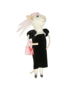 Harman Vintage Mouse with Pearls Felted Ornament