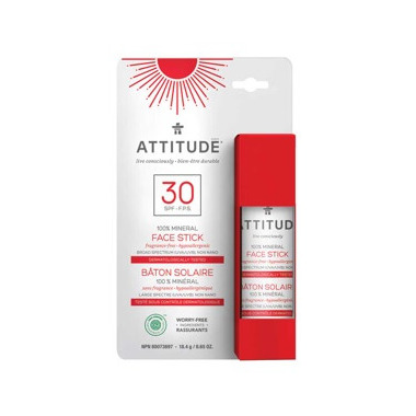 ATTITUDE SPF30 Adult Face Stick Fragrance Free ATTITUDE SPF30 Adult Face Stick Fragrance Free
