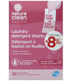 Nature Clean Laundry Detergent Strips Wildflower