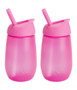 Munchkin Simple Clean Straw Cup Pink Two Pack Bundle