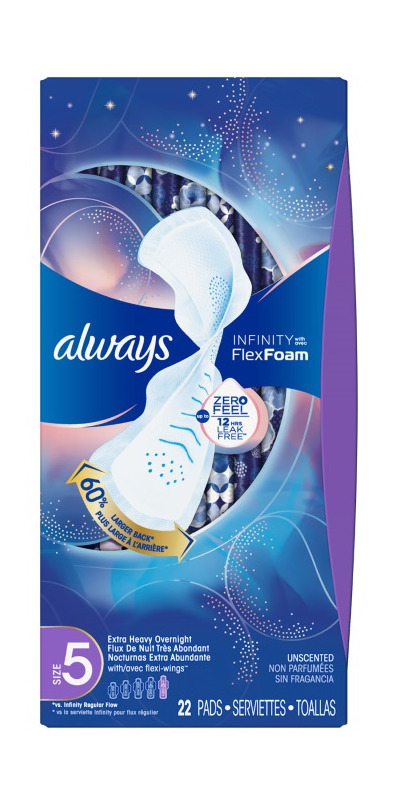 Buy Always Infinity Extra Heavy Overnight Pads with Wings at