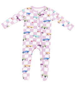 Kyte BABY Zippered Footie Hot Wheels Sparkles and Speed