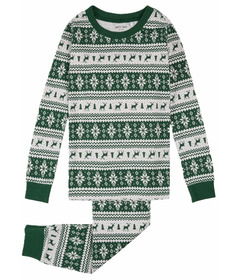 Petit Lem PJ Set Green with Fair Isle Print