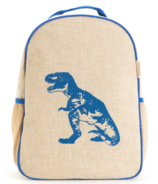 SoYoung Raw Linen Blue Dino Backpack
