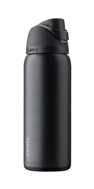 Owala FreeSip Water Bottle Stainless Steel, 32 Oz., Very Dark Black