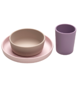 Melii Silicone Feeding Set Pink, Grey & Purple