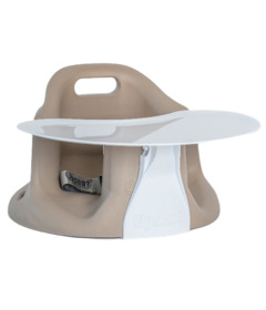 image of Upseat Ergonomic Baby Floor & Booster Seat with Tray Taupe with sku:341509