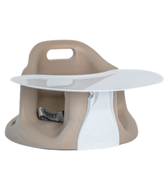 Upseat Ergonomic Baby Floor & Booster Seat with Tray Taupe