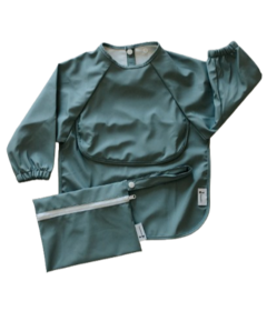 Micasso & Co Long Sleeved Bib with Integrated Pocket Majestic Blue