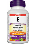 Webber Naturals Natural Source Vitamin E Softgels Bonus Size