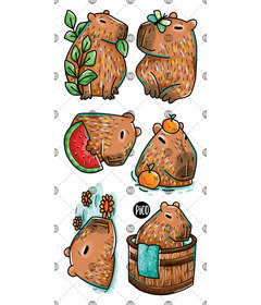 PiCO Temporary Tattoos Peaceful Capybaras