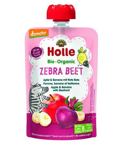 Holle Organic Pouch Zebra Beet Apple & Banana with Beetroot