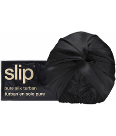 slip Pure Silk Turban Black