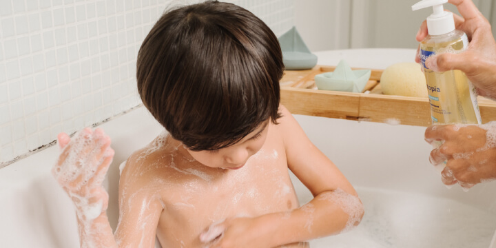 baby in bath