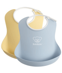 Babybjorn Baby Bibs 2pk Powder Yellow & Powder Blue 