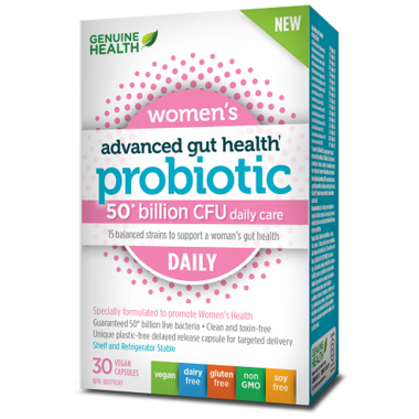 Genuine Health Advanced Gut Health Probiotic Womens Daily 50 Billion CFU Genuine Health Advanced Gut Health Probiotic Womens Daily 50 Billion CFU