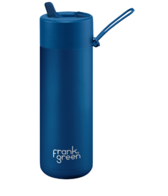 frank green Ceramic Reusable Bottle with Flip Straw Lid Deep Ocean