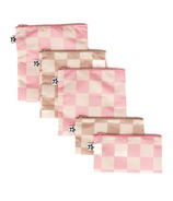 Tiny Twinkle Reusable Snack Bag Pack Checkered Pink/Beige