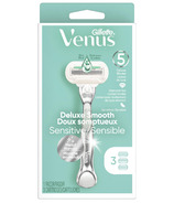Gillette Venus Deluxe Smooth Sensitive manche de rasoir pour femmes 3 recharges de lames