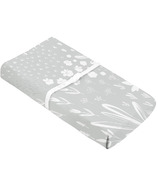 Kushies Percale Changing Pad Cover with Slits For Straps Bunny Grey
