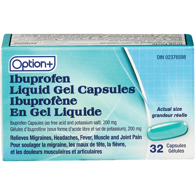 Buy Option+ Ibuprofen Liquid Gel Capsules 200mg at Well.ca | Free