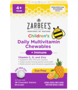 Comprimés à croquer multivitaminés quotidiens pour enfants de Zarbee's + fruits tropicaux pour le système immunitaire