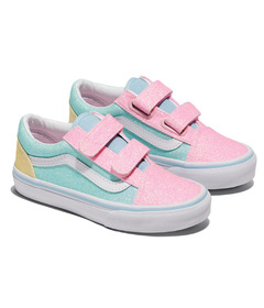 Vans Kids Old Skool V Shoe Pastel Glitter Pastel Multi