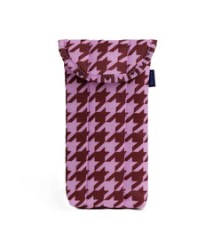 BAGGU Puffy Glasses Sleeve Pink Houndstooth