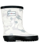 Stonz Rain Boots Camo Print White/Light Grey