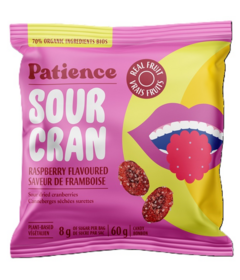 Patience Fruit & Co. Sour Cran Dried Cranberries Candies Raspberry