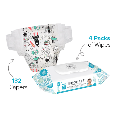 The Honest Company Space Travel Print Diapers & Wipes Bundle Size 6 The Honest Company Space Travel Print Diapers & Wipes Bundle Size 6
