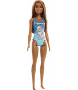 Poupée de plage Barbie avec maillot de bain bleu