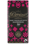 Divine Chocolate Dark Chocolate with Raspberries 70% Cocoa