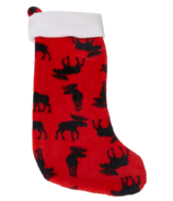 Hatley Fleece Christmas Stocking Moose On Red