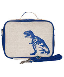 SoYoung Raw Linen Blue Dinosaur Lunch Box