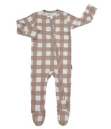 Belan.J Footed Zipper Sleeper Taupe Plaid