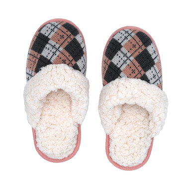 Pudus Slide Slippers Argyle Blush Pudus Slide Slippers Argyle Blush