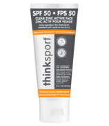 thinksport Clear Zinc Active Face Sunscreen SPF 50