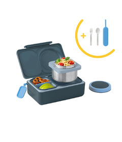 OmieLife OmieBox UP Bento Box Graphite + Utensil Set Bundle