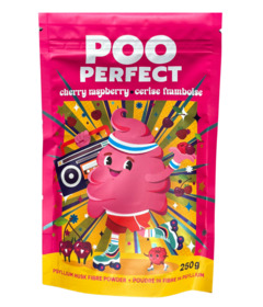 Poo Perfect Psyllium Husk Fibre Powder Cherry Raspberry