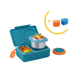 OmieLife OmieBox UP Bento Box Teal Green + Dip Bundle