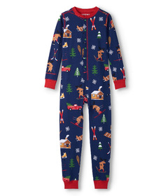 Hatley Little Blue House Adult Union Suit Winter Cabin