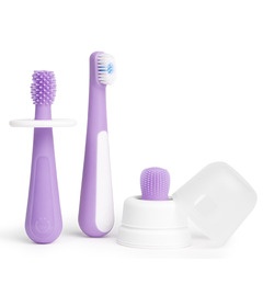 Ubbi 3-Stage Toothbrush Set Purple