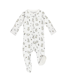 L'ovedbaby The Woodland Collection Organic 2Way Zipper Footie Bunny