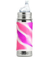 Pura Sippy Bottle with Pink Swirl Sleeve