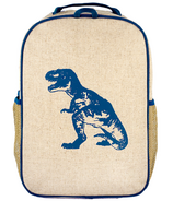 SoYoung Raw Linen Blue Dino Grade School Backpack